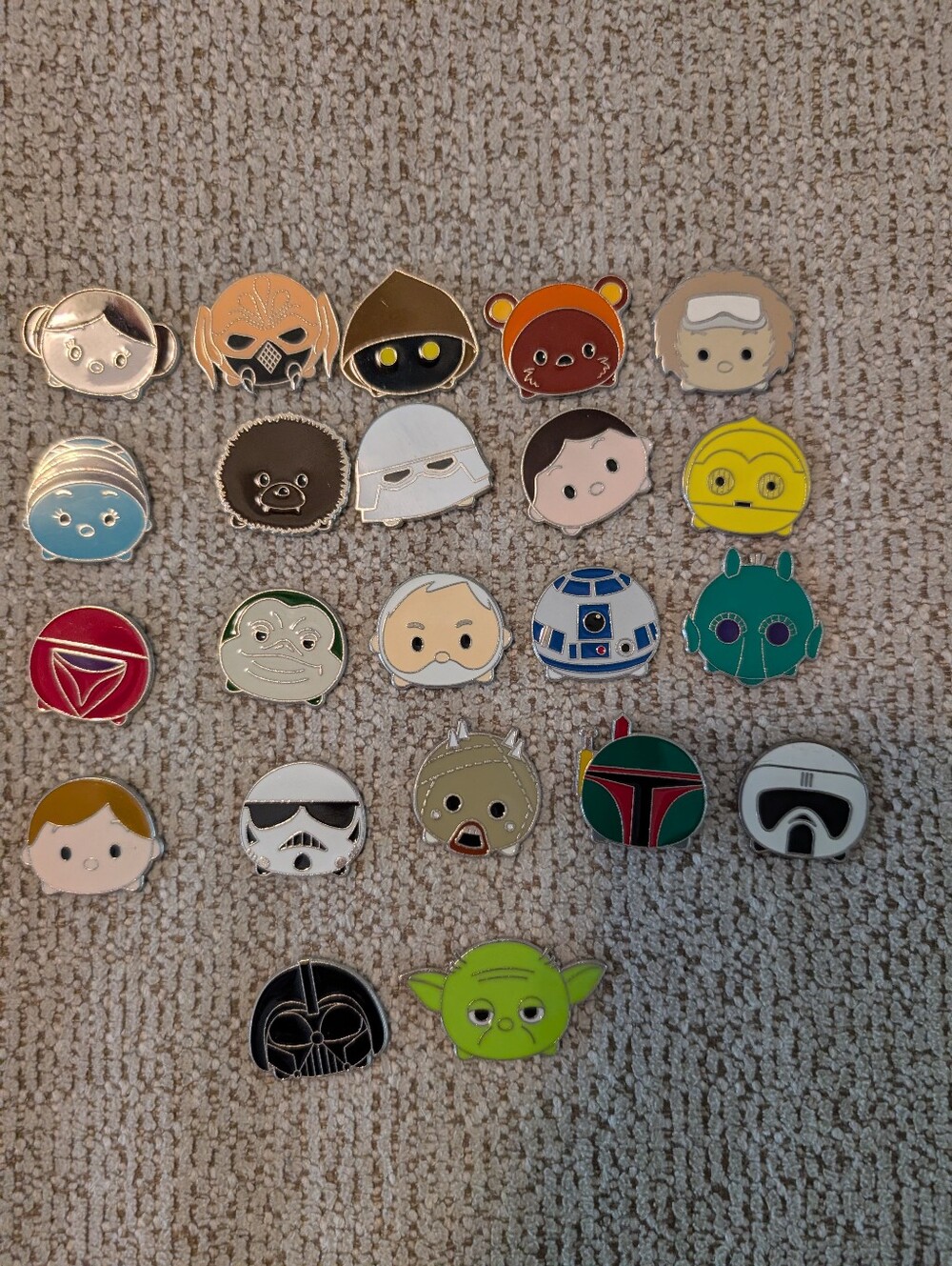 Set Of 22 Disney Star Wars Tsum Tsum Trading Pins
